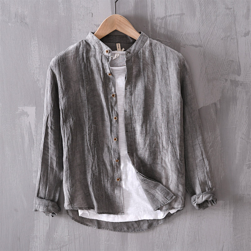 Vintage Linen Long Sleeve Shirt - Loose Fit